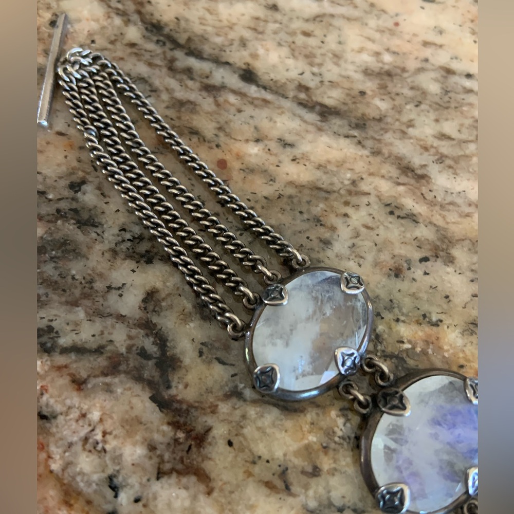 Chan Luu Sterling Silver Moonstone Link & 4 Strand Chain Bracelet - Picture 7 of 11